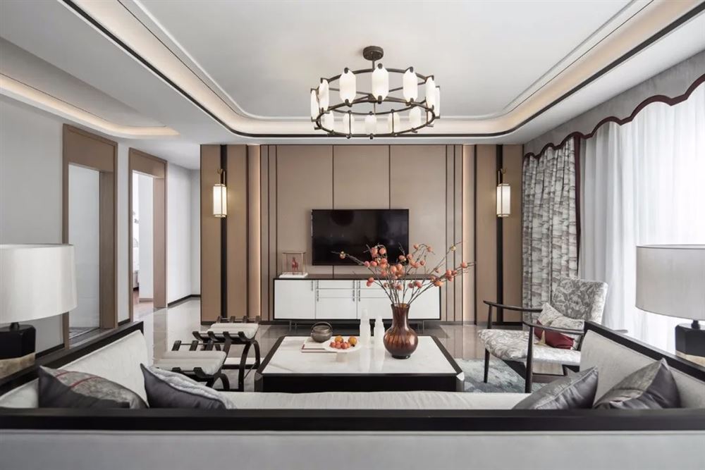 惠州市茂基&middot;城市華府新中式風(fēng)格四居室裝修案例