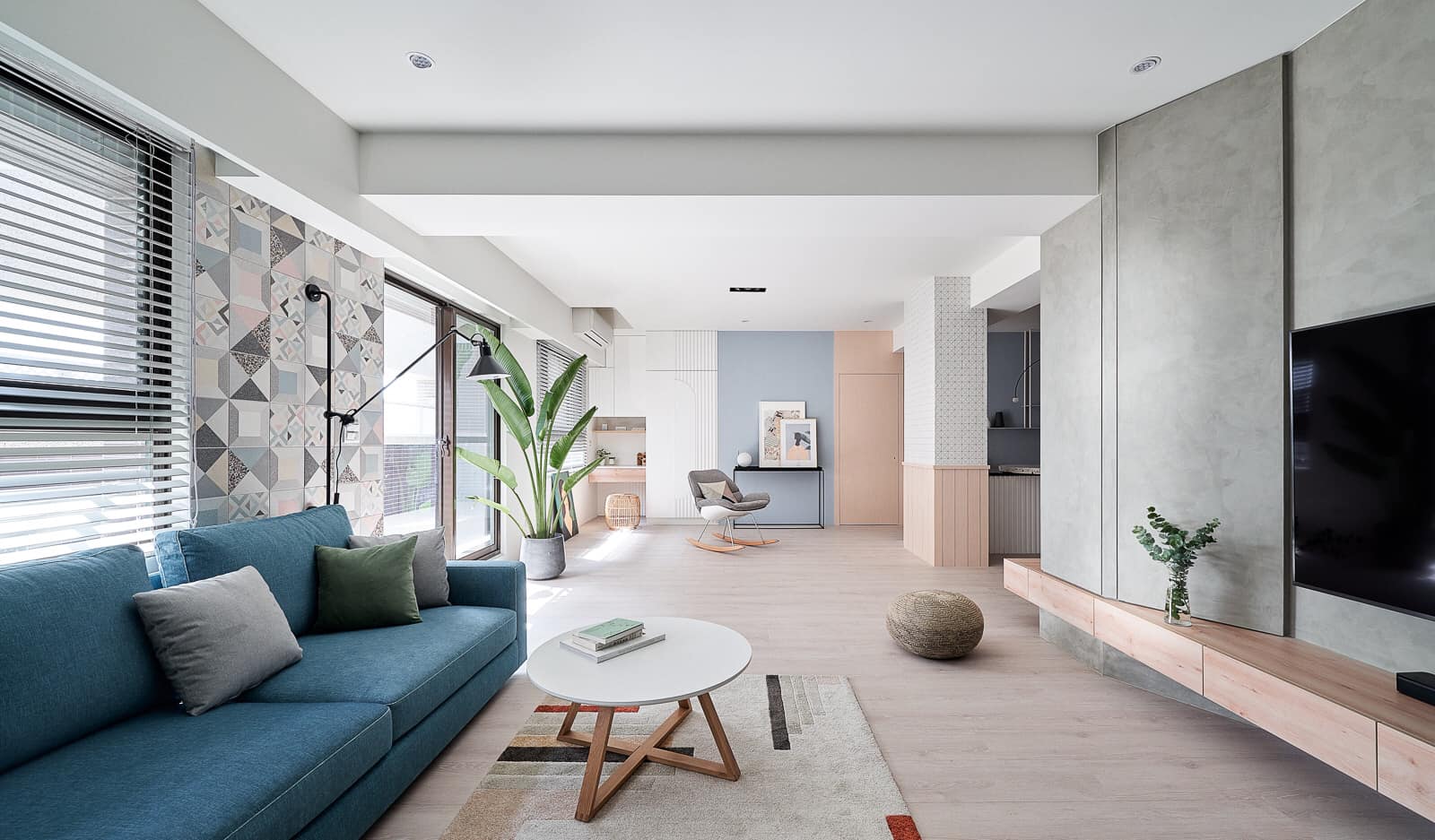 現(xiàn)代簡約風格室內家裝案例效果圖-客廳