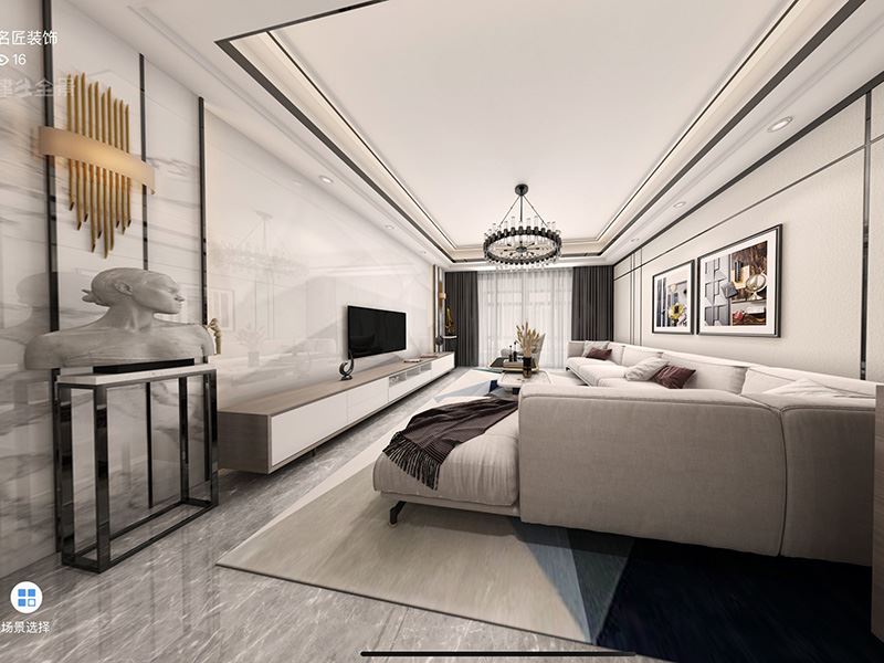 茂名市華廈世紀(jì)現(xiàn)代簡約風(fēng)格四居室裝修案例