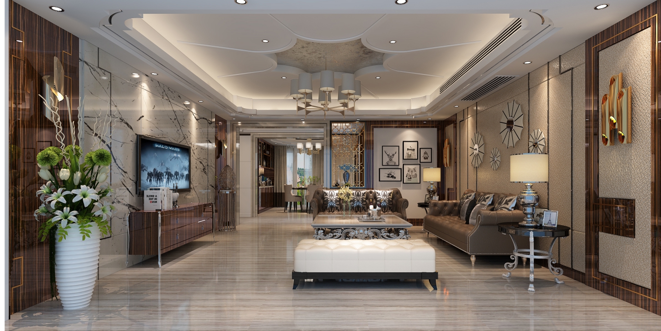 德陽(yáng)市凱麗景湖歐式風(fēng)格五居室裝修案例