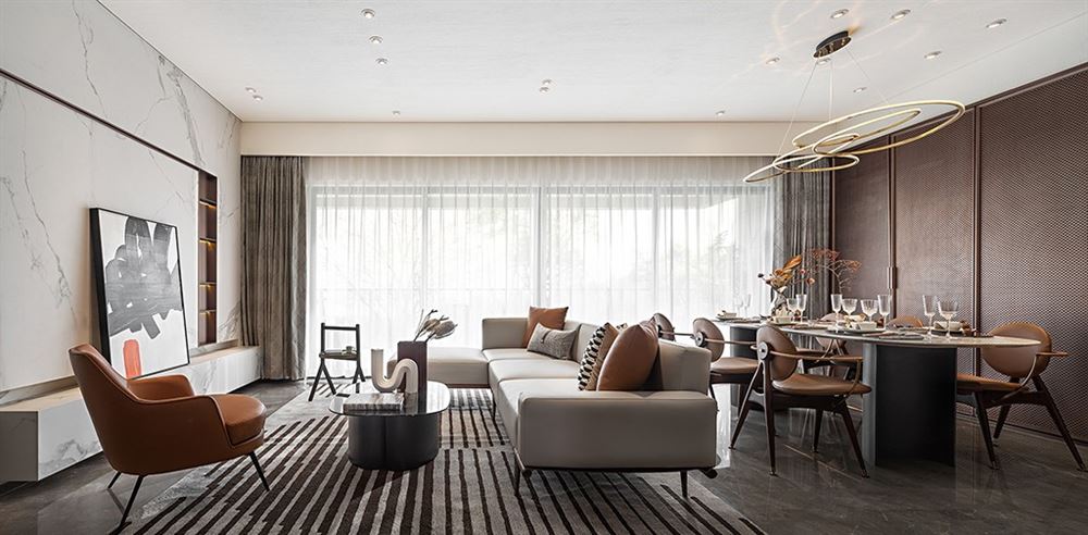 昭通市華元商業(yè)城輕奢風(fēng)格四居室裝修案例