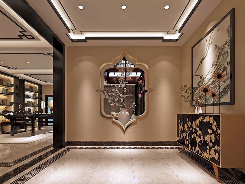 自貢市銀海&middot;金域國(guó)際一期新中式風(fēng)格別墅裝修案例