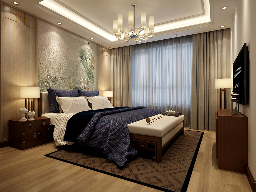 裝修公司新中式風(fēng)格別墅裝修效果圖-次臥 裝修公司新中式風(fēng)格別墅裝修效果圖-次臥