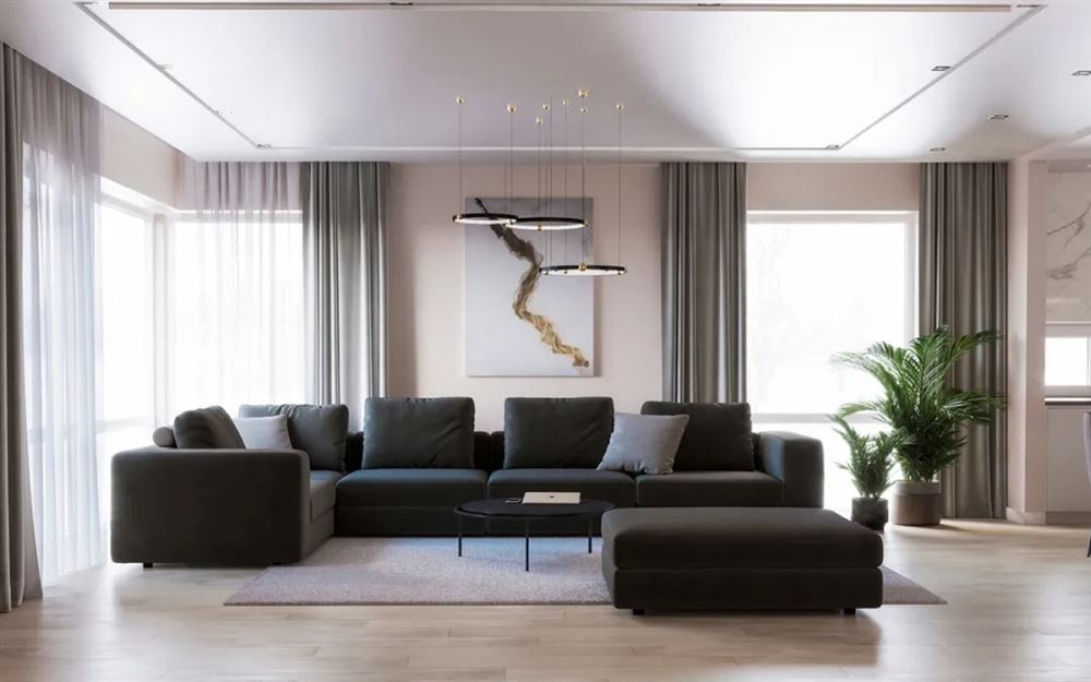 江門市半山別墅輕奢風(fēng)格三居室裝修案例