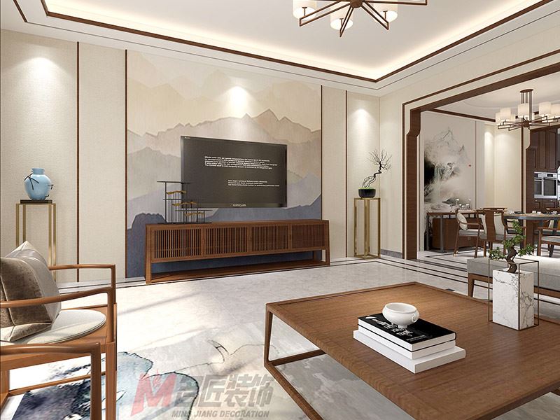 臺州市碧湖山莊新中式風(fēng)格別墅裝修案例