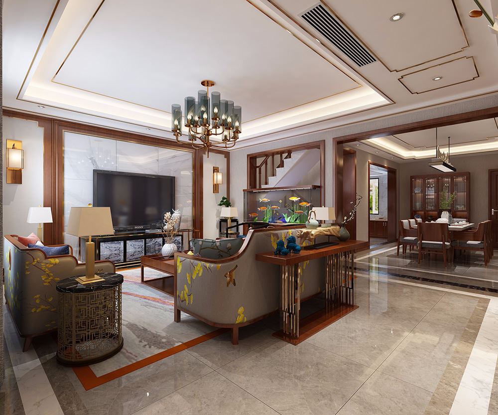 佛山市高明鈞明城新中式風(fēng)格別墅裝修案例