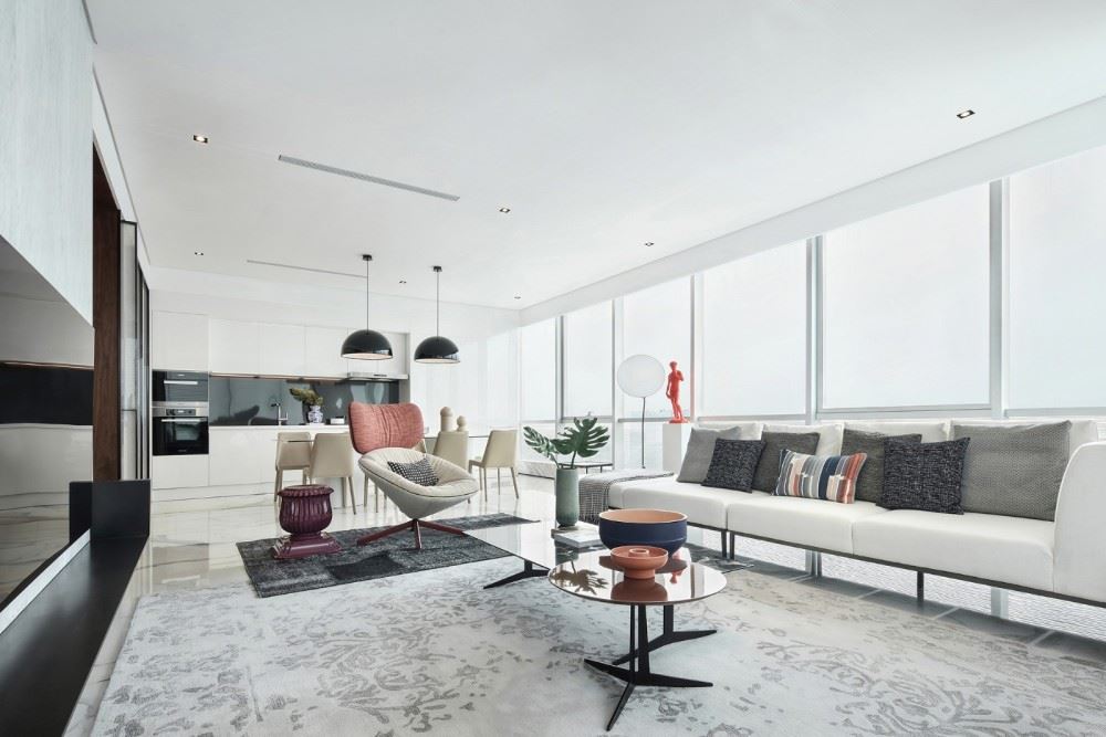 楚雄彝族自治州撥云壹號公館現(xiàn)代簡約風格平層裝修案例