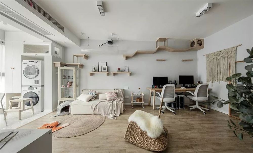 昭通市晟博上層北歐風(fēng)格三居室裝修案例