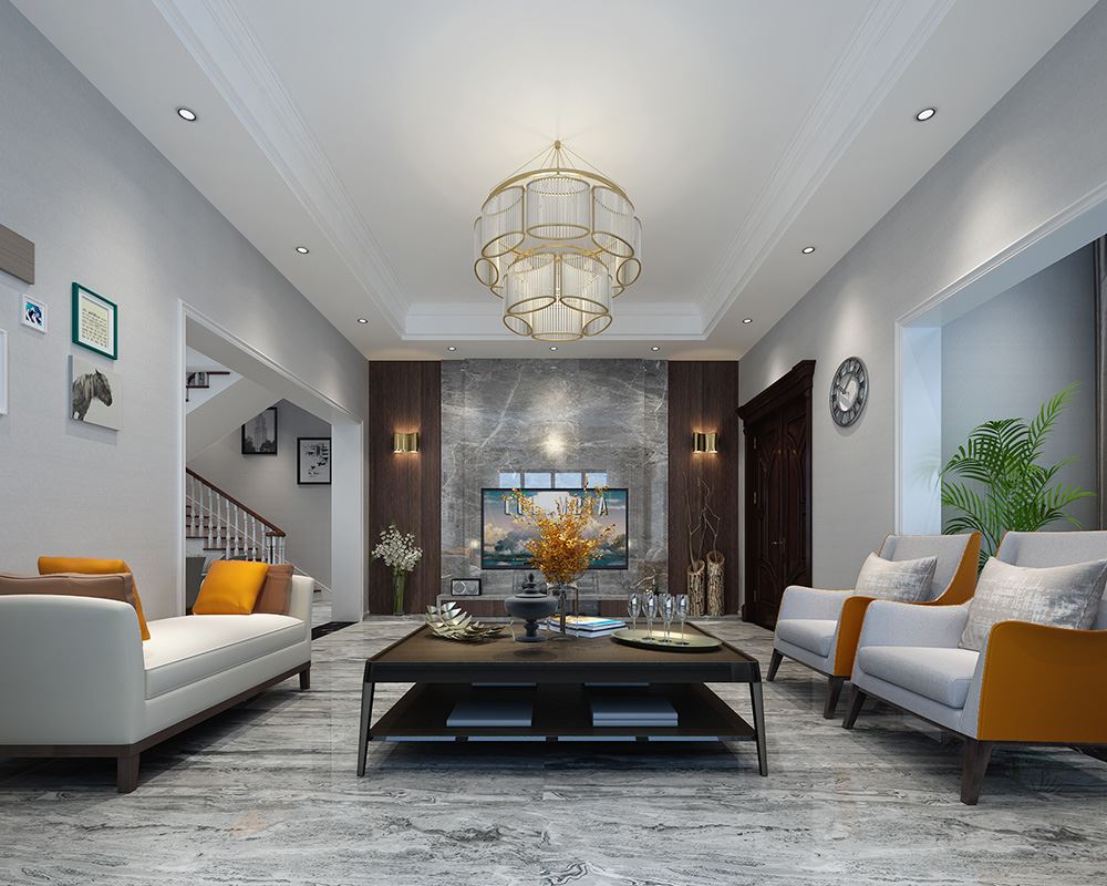 青島市浮山后六小區(qū)現(xiàn)代簡約風格別墅裝修案例