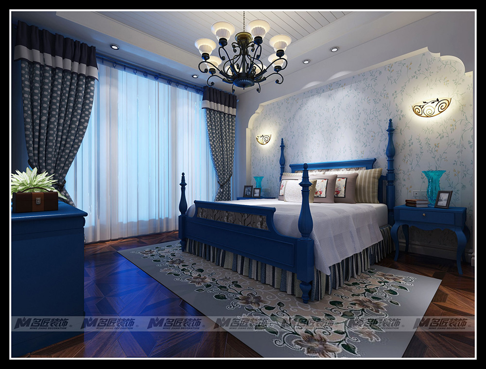 龍宸梧桐郡三居155平米北歐風(fēng)格裝修案例-臥室