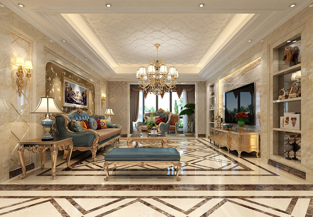 青島市浮山后六小區(qū)歐式風格三居室裝修案例