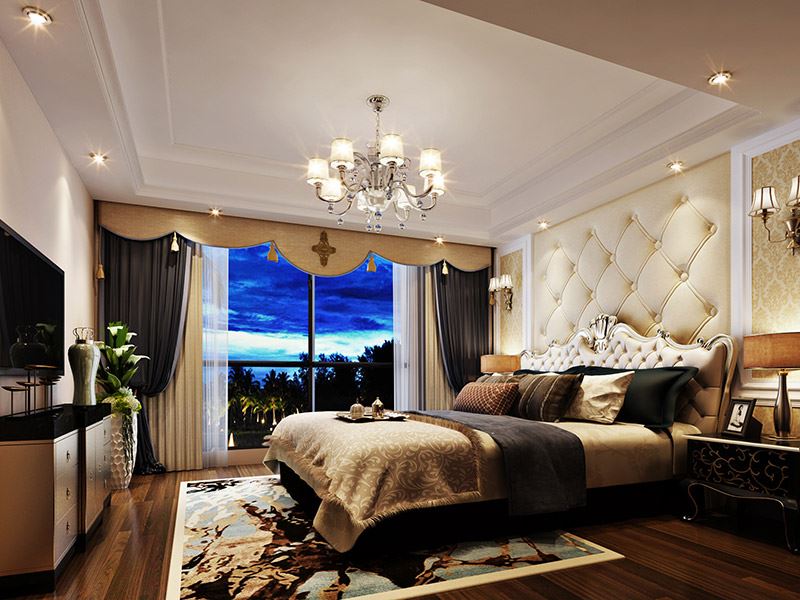 河源市東江灣江灣明珠歐式風(fēng)格三居室裝修案例