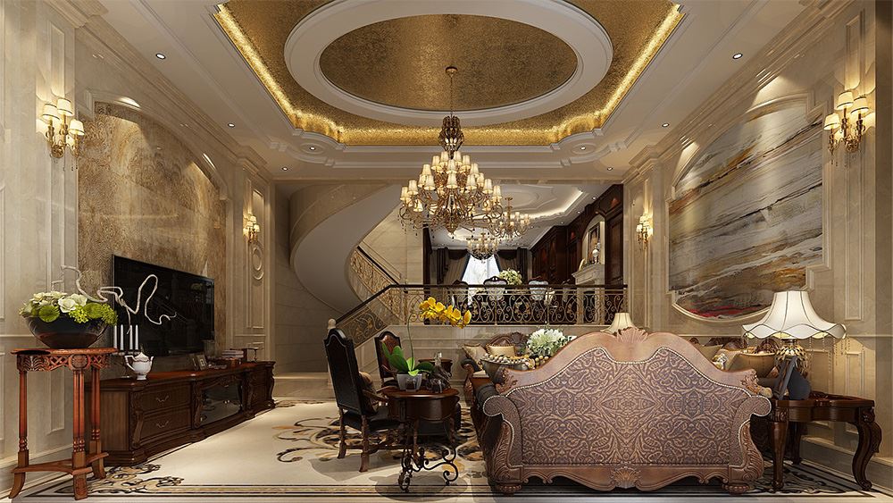 連云港市維多利亞洋房(北區(qū))美式風(fēng)格別墅裝修案例