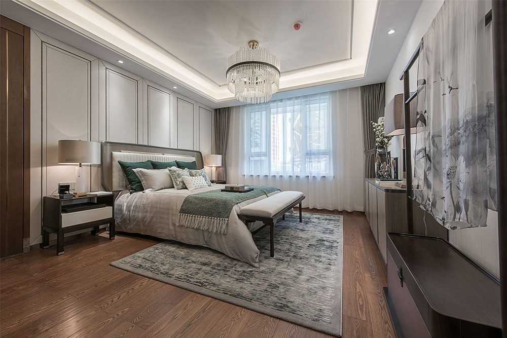 南寧華發(fā)國賓壹號三居144平米新中式風格室內(nèi)裝修案例-臥室 南寧華發(fā)國賓壹號三居144平米新中式風格室內(nèi)裝修案例-臥室