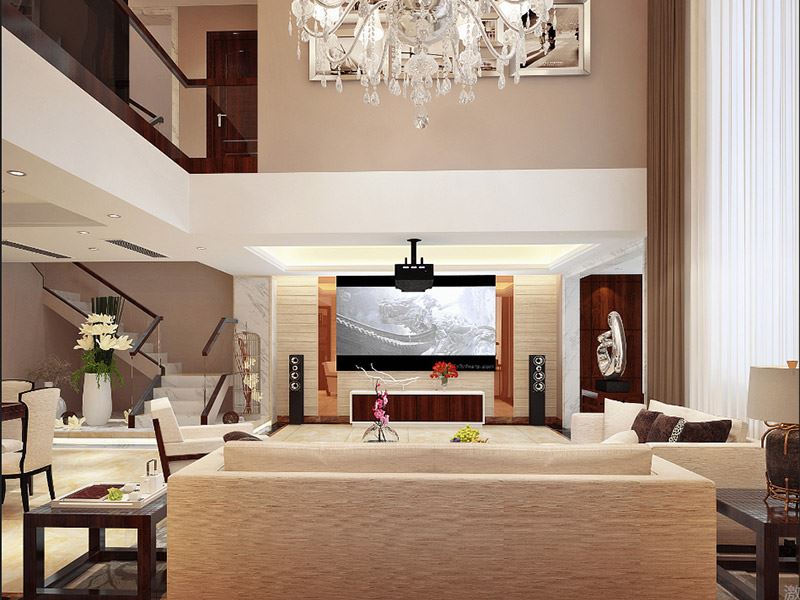 泰州市百富紳財(cái)富廣場小區(qū)現(xiàn)代風(fēng)格別墅裝修案例