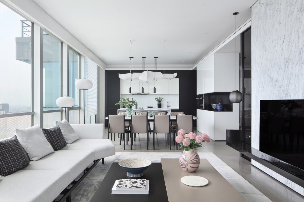 簡約黑白灰風(fēng)格室內(nèi)設(shè)計(jì)家裝案例-客餐廳 簡約黑白灰風(fēng)格室內(nèi)設(shè)計(jì)家裝案例-客餐廳