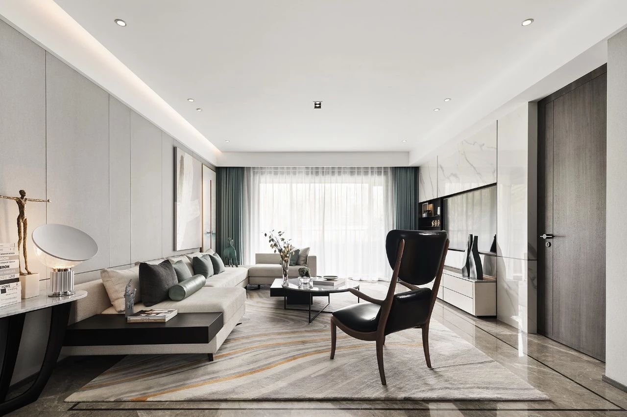 現(xiàn)代輕奢風格室內(nèi)設(shè)計家裝案例-客廳