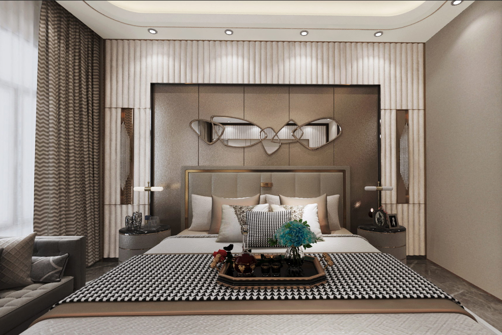 佛山保利外灘一號(hào)別墅350平米現(xiàn)代簡約風(fēng)格室內(nèi)裝修案例-臥室