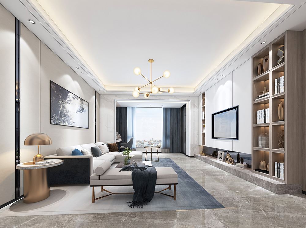 佛山市保利時代天珀輕奢風格四居室裝修案例
