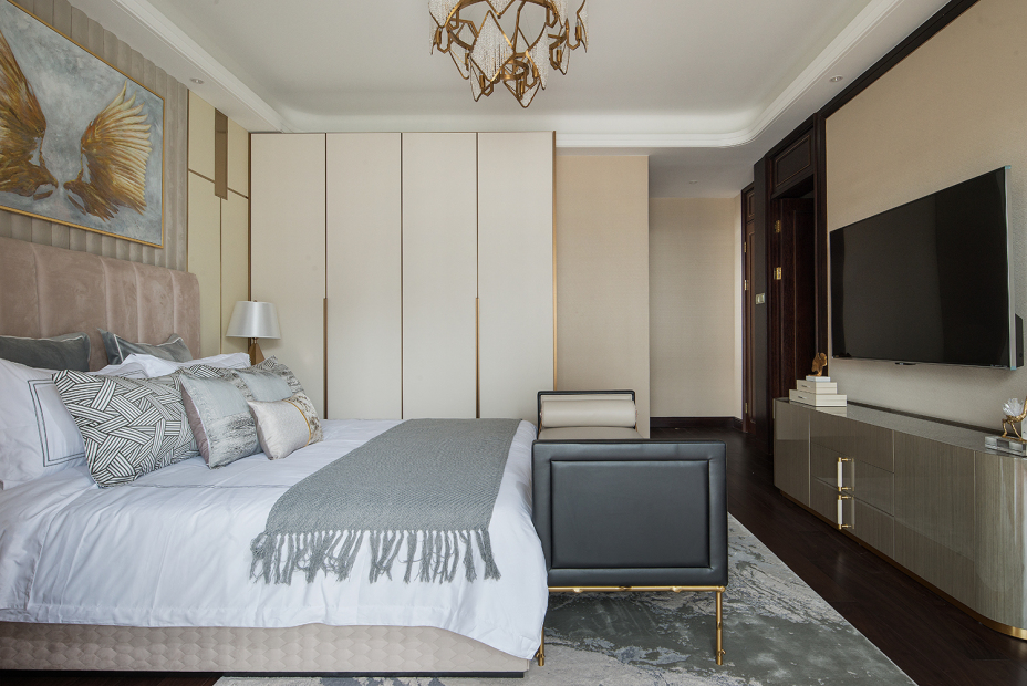 輕奢風格家裝設(shè)計室內(nèi)裝修效果圖-臥室