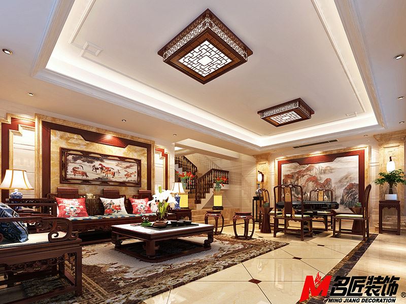 河源市碧桂園&middot;東江鳳凰城新中式風格別墅裝修案例