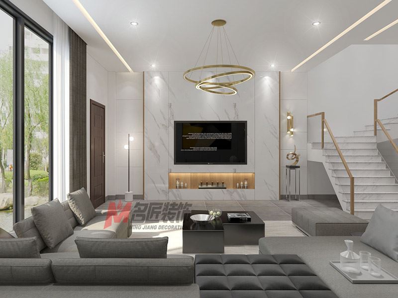 自貢市濱河花苑現(xiàn)代簡(jiǎn)約風(fēng)格別墅裝修案例