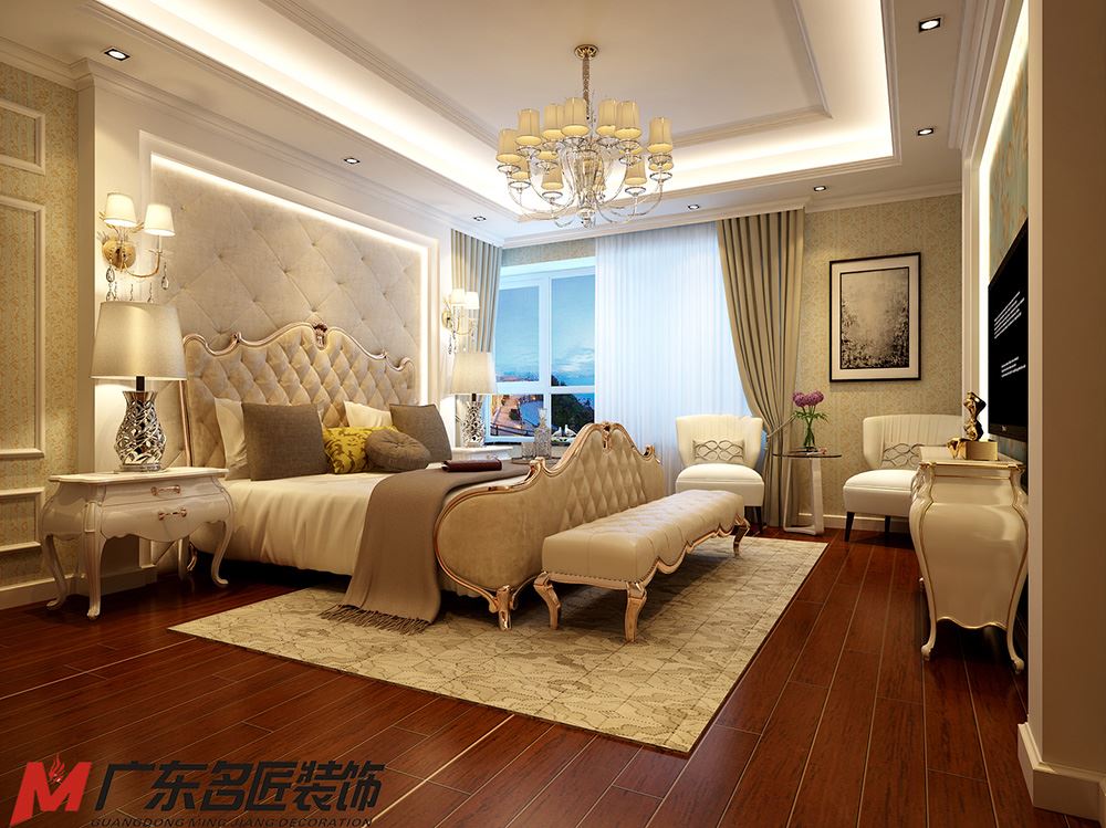 青島市浮山后六小區(qū)歐式風格四居室裝修案例