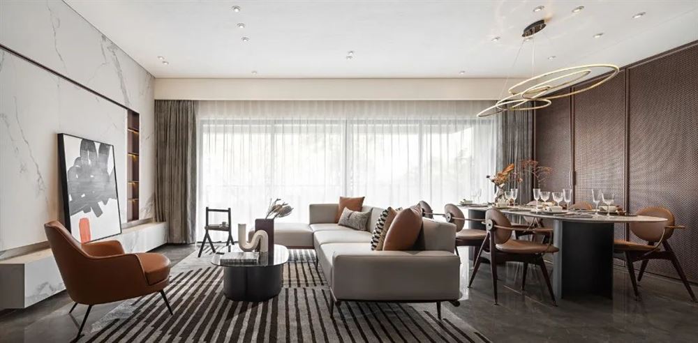 湛江市西粵京基城三期輕奢風格三居室裝修案例