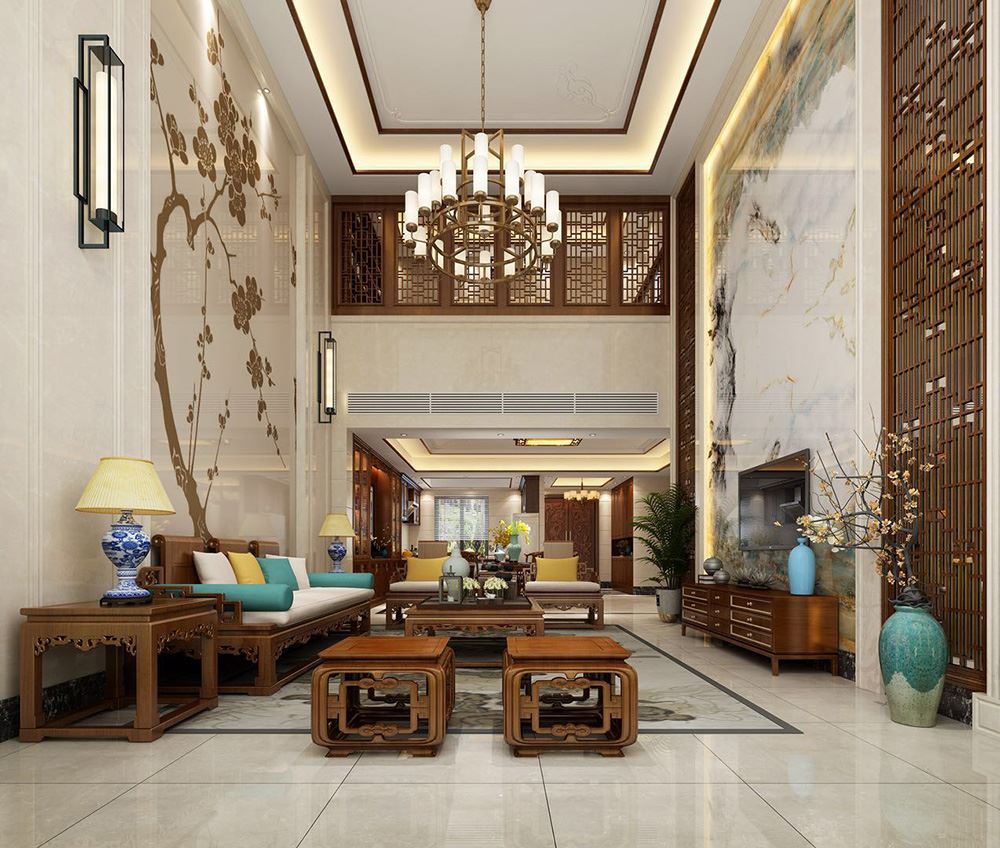 佛山市萬科中駿金域西江新中式風(fēng)格別墅裝修案例