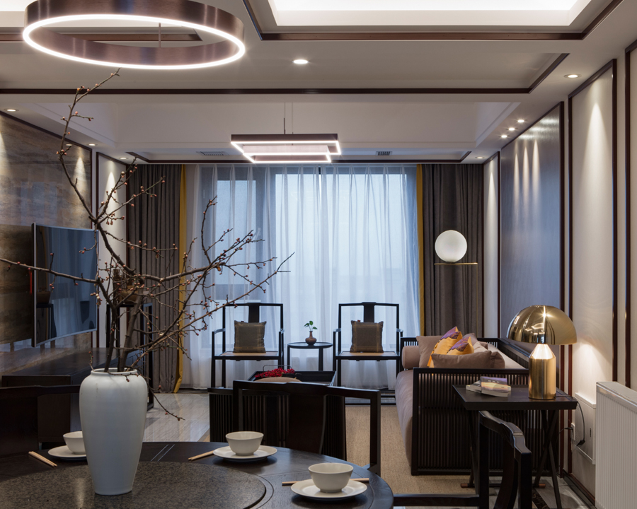 新中式風格室內(nèi)設計家裝案例-餐廳
