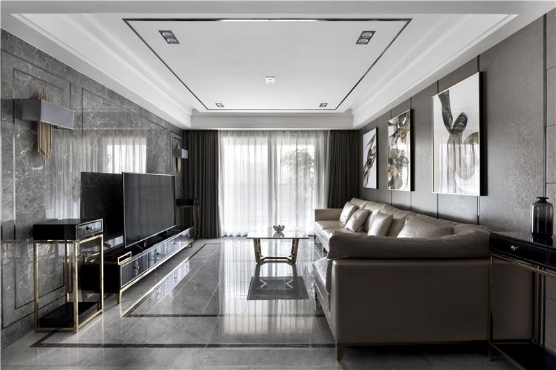 佛山市綠城&middot;桂語蘭庭輕奢風(fēng)格四居室裝修案例