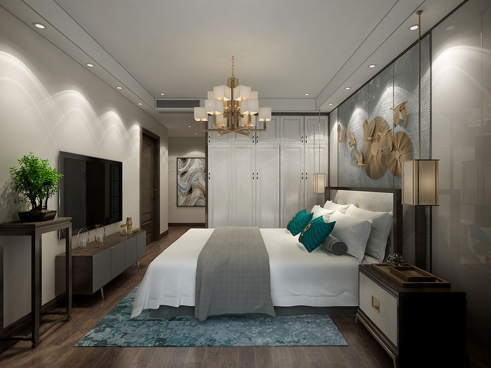 臺州市鑫磊&middot;城市之星新中式風格三居室裝修案例