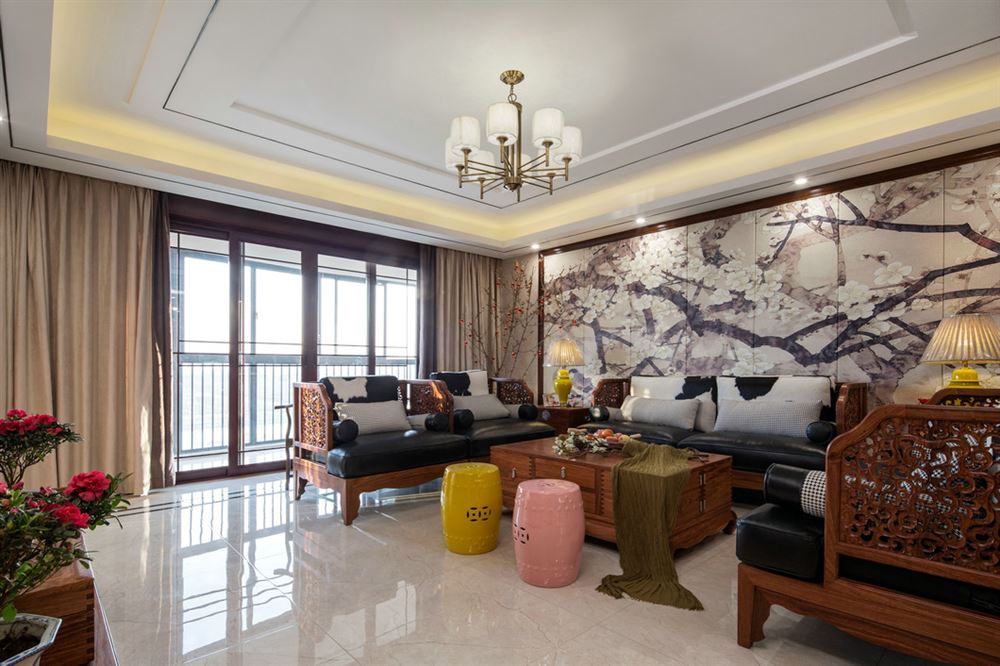 佛山市頤安&middot;天璟名庭新中式風(fēng)格三居室裝修案例