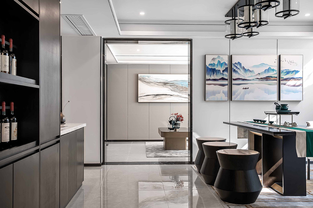 現(xiàn)代輕奢風(fēng)格室內(nèi)裝修效果圖-江山一品三居125平米-餐廳 現(xiàn)代輕奢風(fēng)格室內(nèi)裝修效果圖-江山一品三居125平米-餐廳