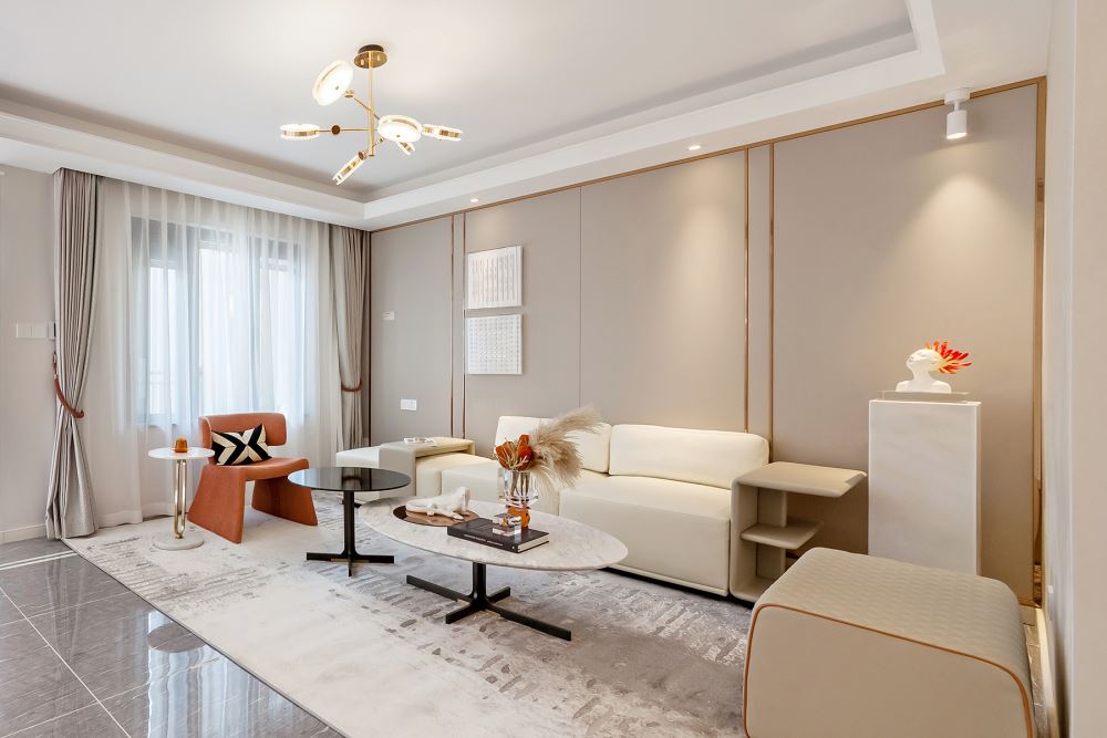 江門市鶴山堅(jiān)美園輕奢風(fēng)格三居室裝修案例