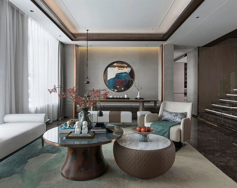 廣州市方圓明月山溪?jiǎng)e墅新中式風(fēng)格復(fù)式裝修案例