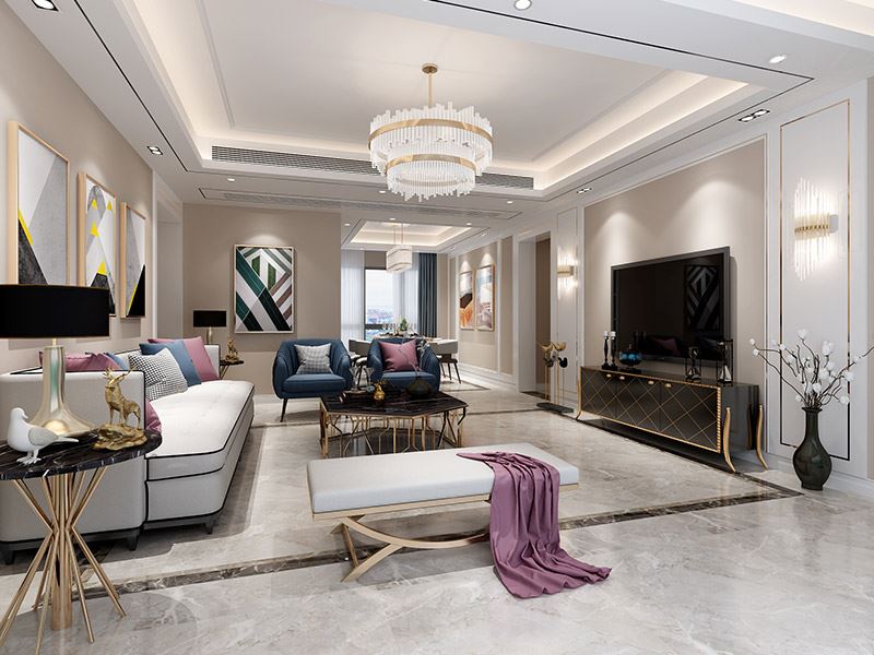 泰州市靖江恒大御景半島別墅現代簡約風格三居室裝修案例