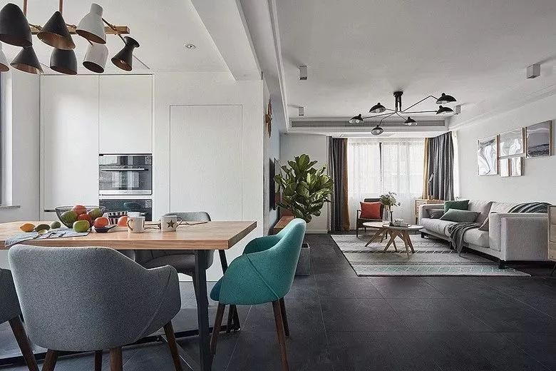 裝修案例北歐風格室內(nèi)裝修效果圖-餐廳