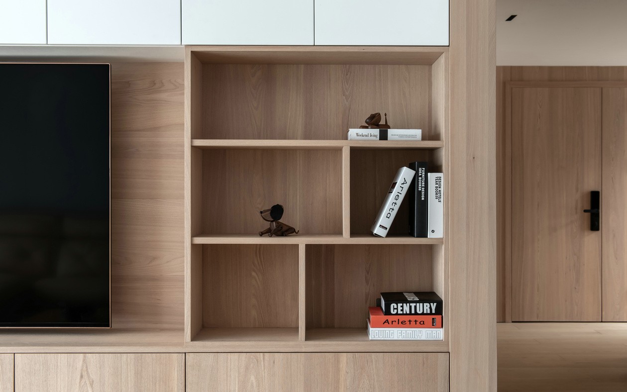 現(xiàn)代極簡原木風(fēng)格室內(nèi)設(shè)計(jì)家裝案例-電視背景墻 現(xiàn)代極簡原木風(fēng)格室內(nèi)設(shè)計(jì)家裝案例-電視背景墻