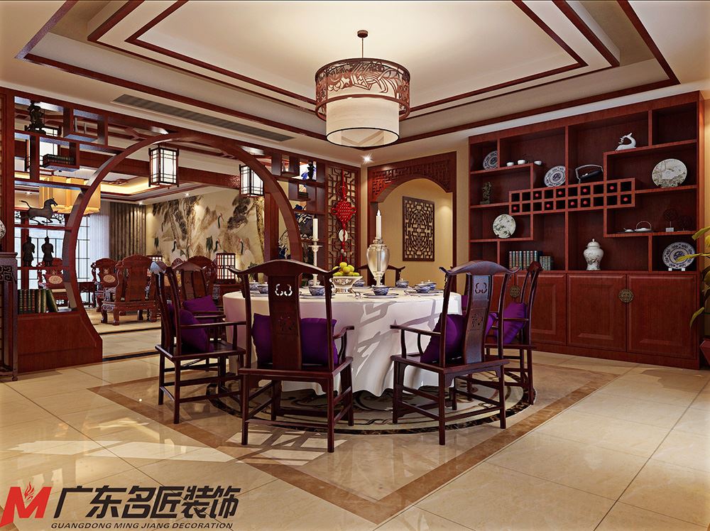 青島市浮山后六小區(qū)新古典風格四居室裝修案例