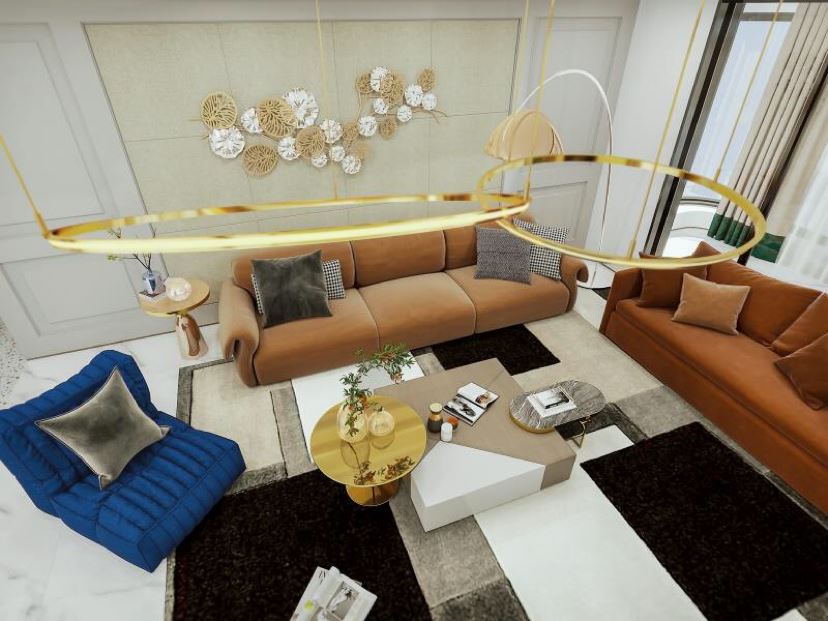 江門市幸福新村輕奢風(fēng)格四居室裝修案例