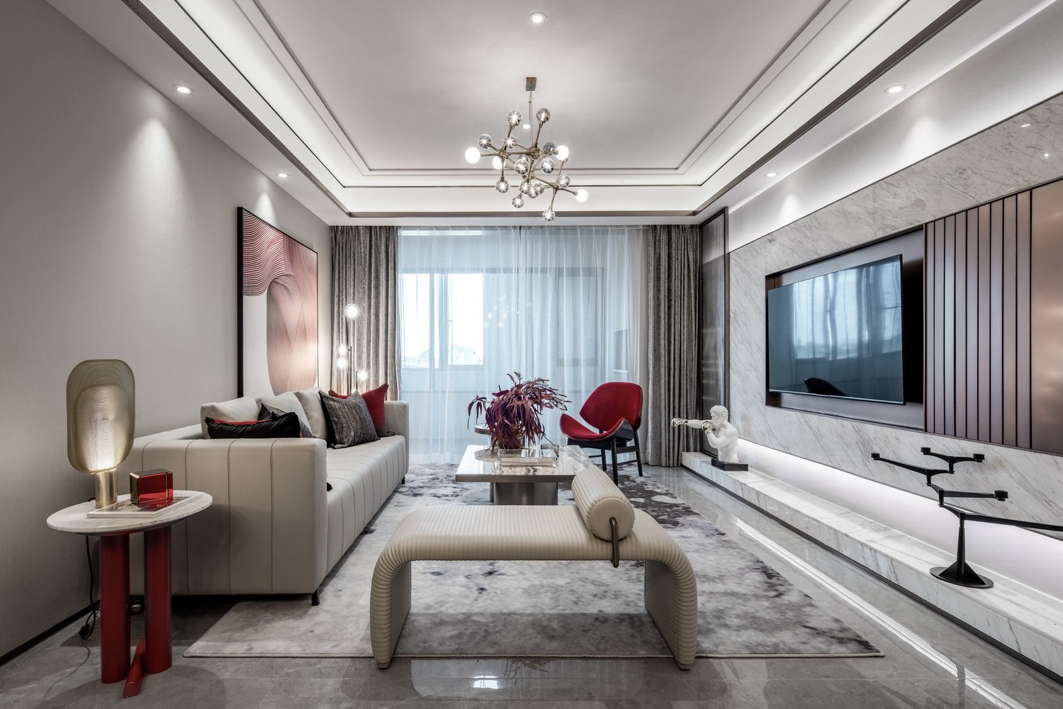 現(xiàn)代新中式風格室內(nèi)設計家裝案例-客廳