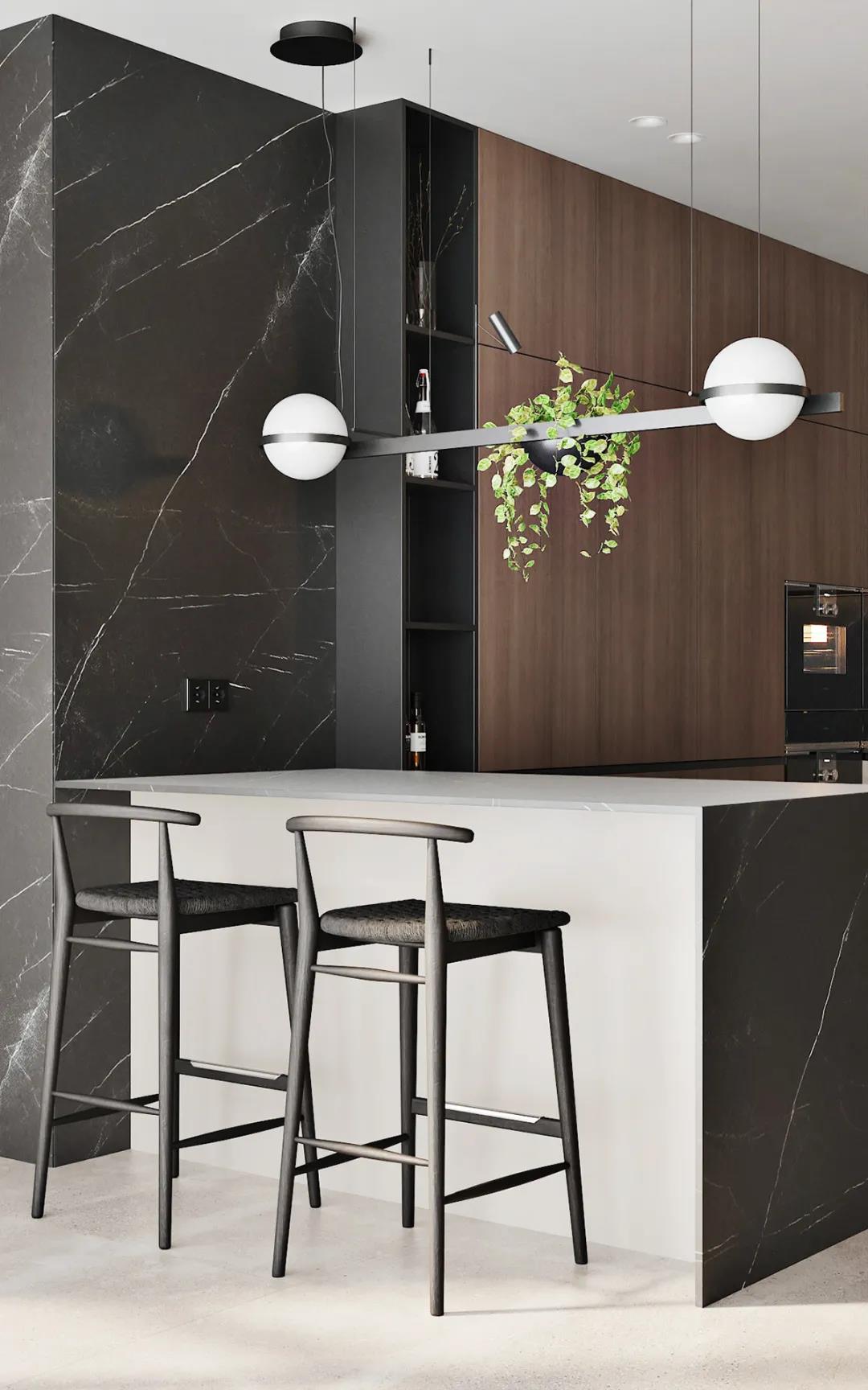 現(xiàn)代簡約風(fēng)格家裝設(shè)計(jì)室內(nèi)裝修效果圖-餐廳吧臺