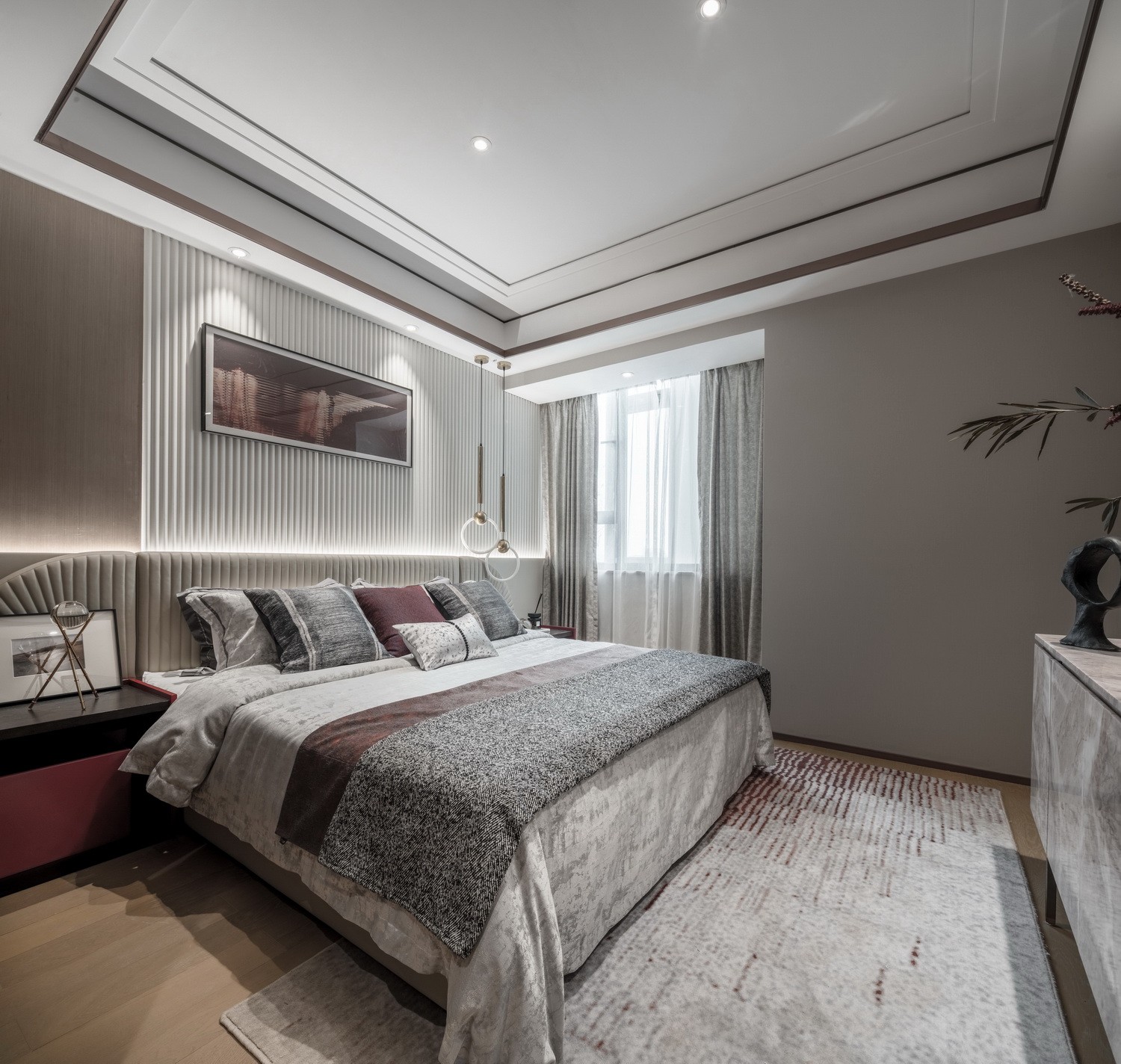 現(xiàn)代新中式風格室內(nèi)設計家裝案例-主臥