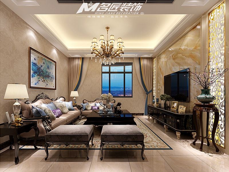 揭陽(yáng)市濱江尚都輕奢風(fēng)格平層裝修案例