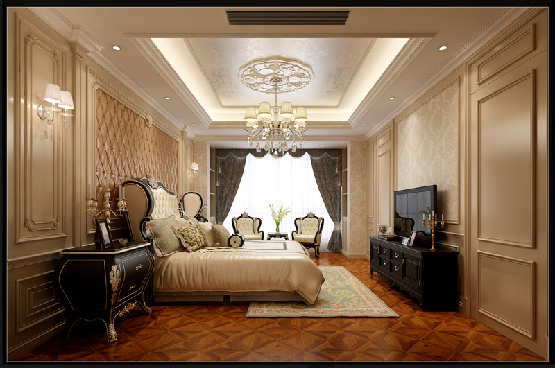 佛山市旭輝雅居樂清樾歐式風(fēng)格三居室裝修案例