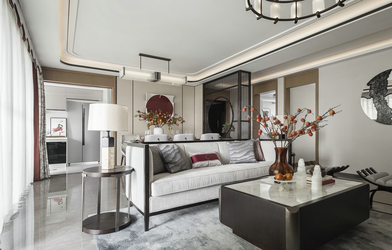 新中式風(fēng)格室內(nèi)家裝案例效果圖-客廳 新中式風(fēng)格室內(nèi)家裝案例效果圖-客廳