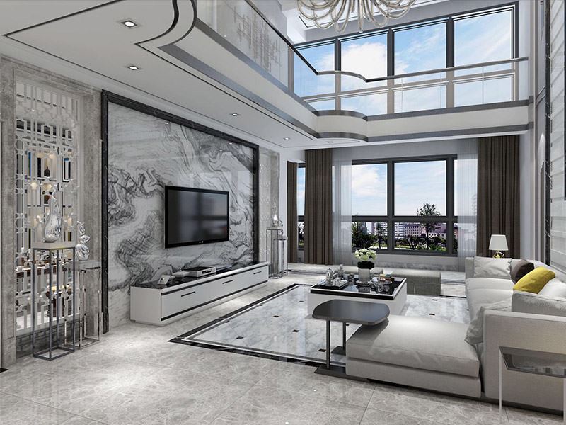 自貢市銀海&middot;金域國(guó)際一期現(xiàn)代風(fēng)格復(fù)式裝修案例