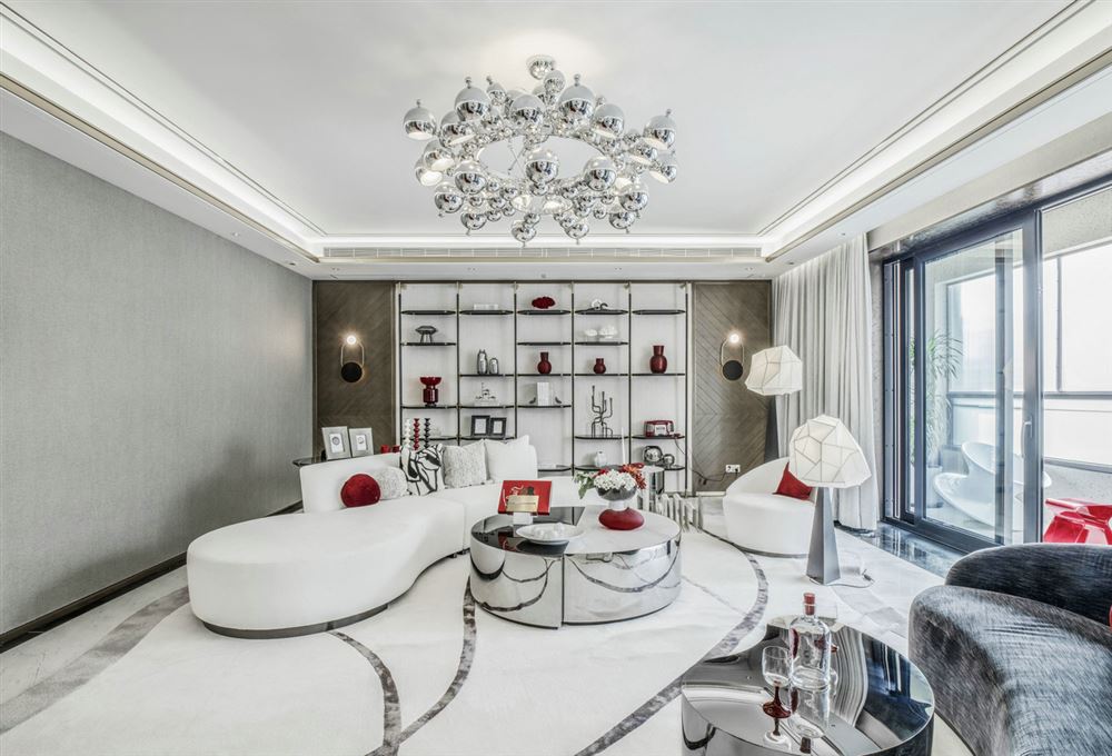 江門市駿景灣豪庭輕奢風(fēng)格三居室裝修案例