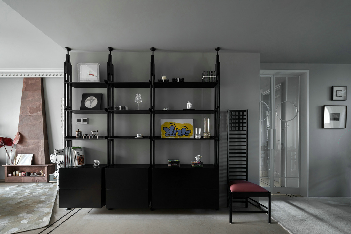 法式輕奢風格家裝設計室內(nèi)裝修效果圖-玄關